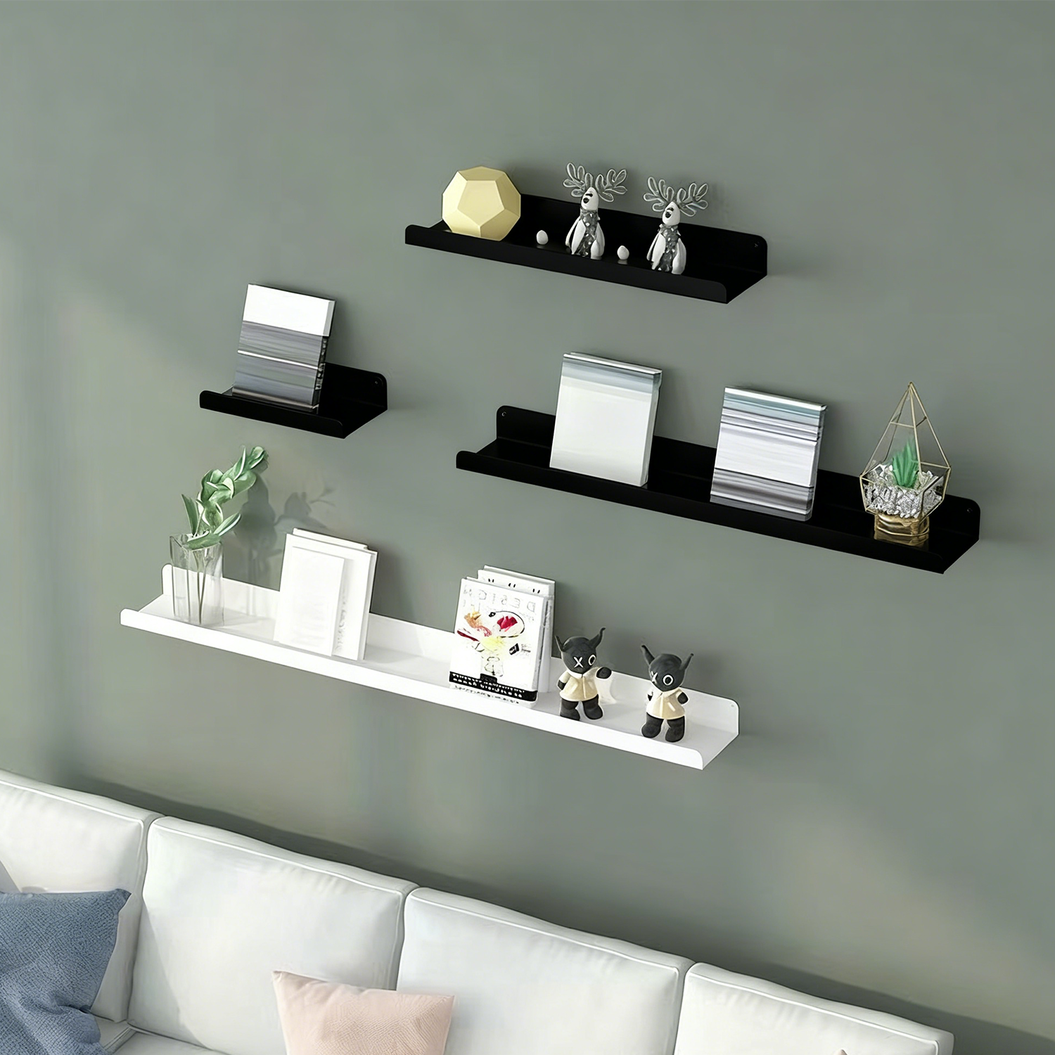 Home Bathroom Shelf - Metal Wall Shelf Bookshelf Wall Shelf