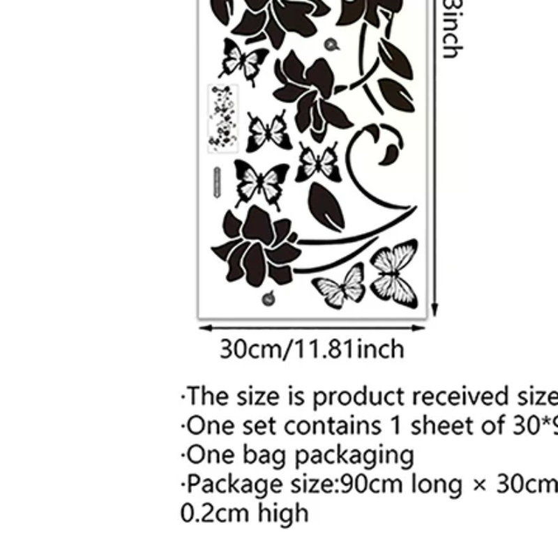 Jet Home Bathroom - Black Floral Iris Vine Mirror Glass