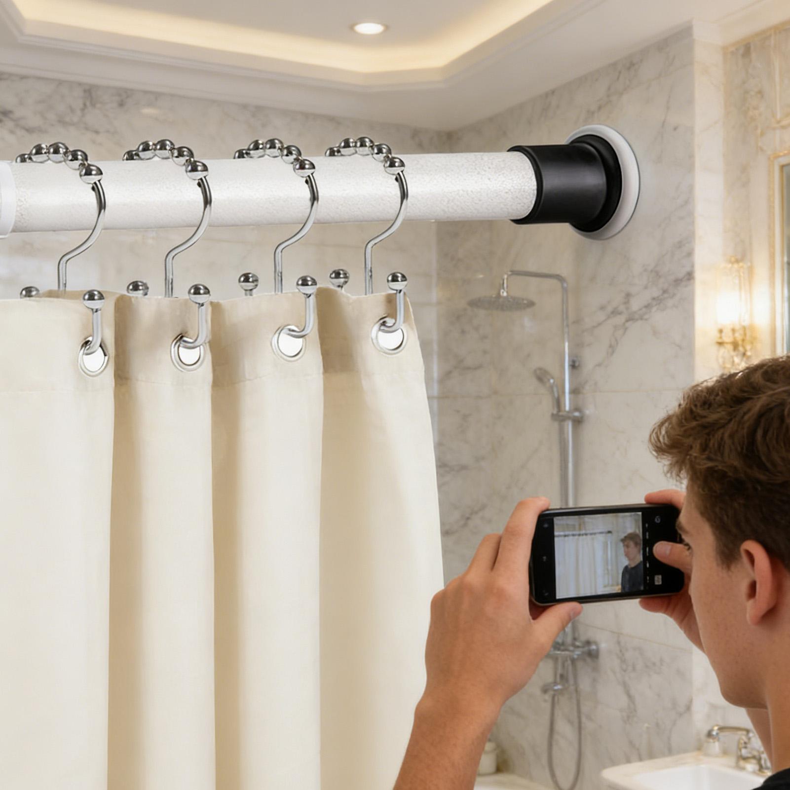 Home Bathroom Window - Shower Rod Hooks 12 Pieces Double