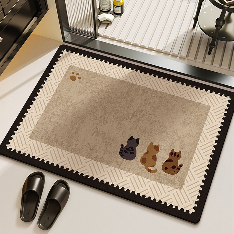 Zara Home Bathroom Mat - VIKAMA Minimalist Ins Style Marble Anti