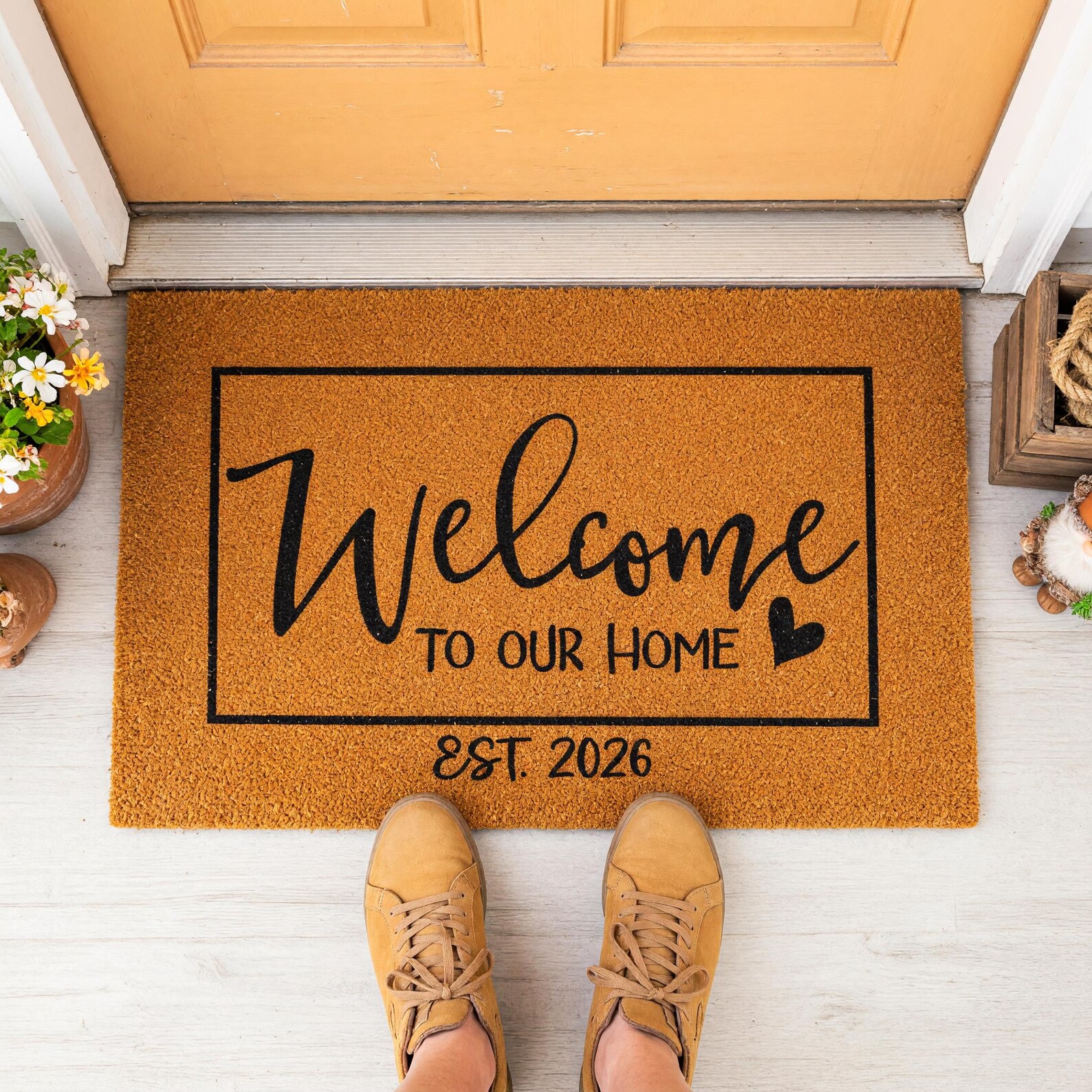 Home Bathroom Name - Personalized Welcome to Our Home Doormat