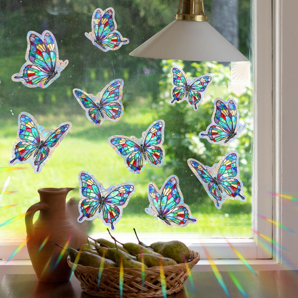 Home Bathroom Window - Butterfly Sun Catcher Window Sticker Rainbow