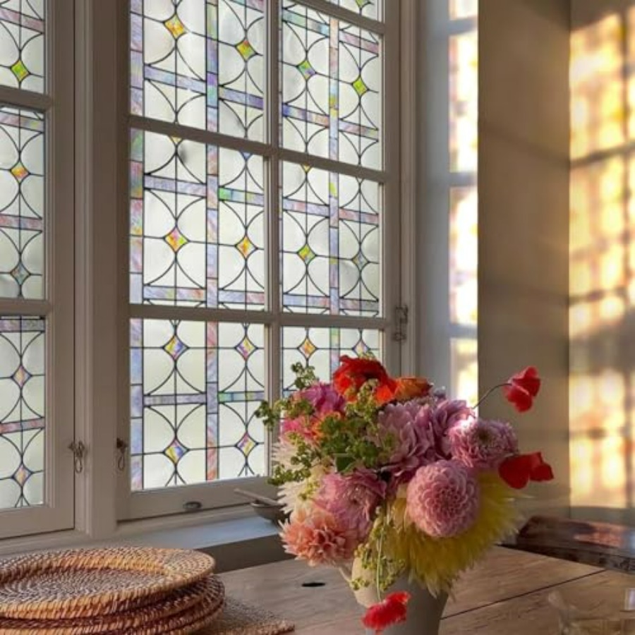 Home Bathroom Window - 3D Stained Glass Window Film, Decorative