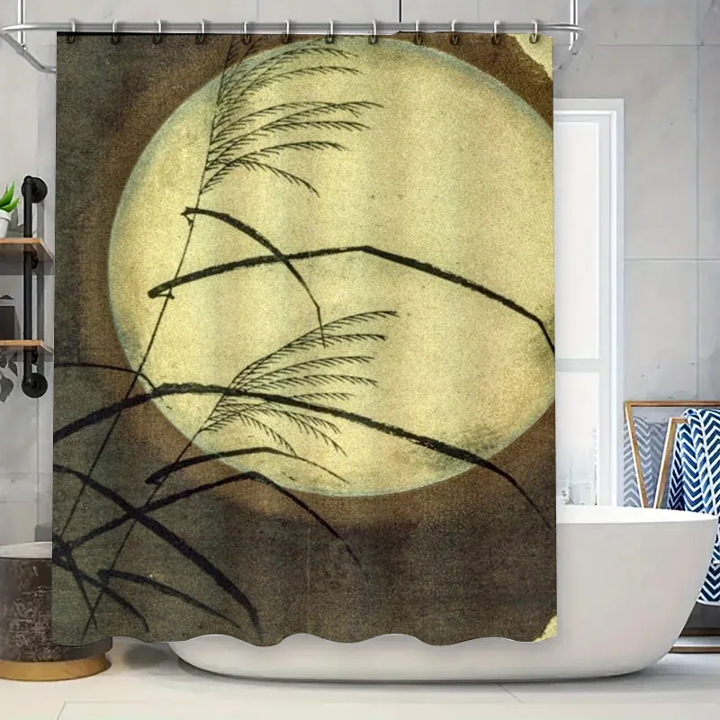Home Bathroom Name - Personalized Custom Initials Gold Leaf Shower