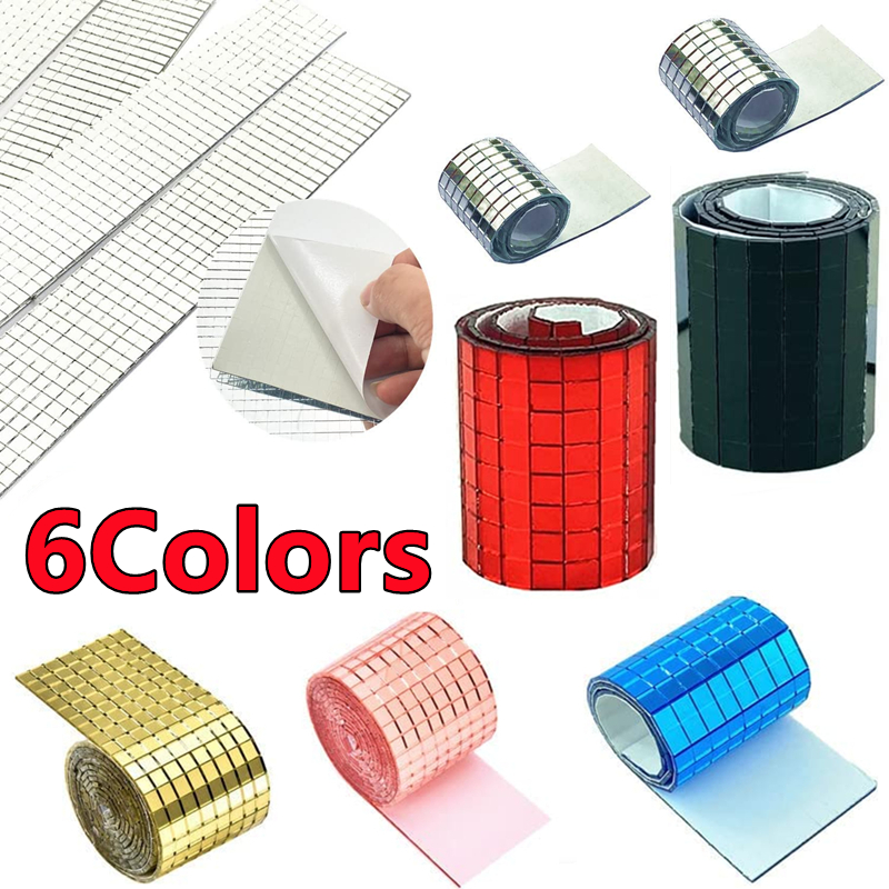 Home Bathroom Tiles - Self-Adhesive Real Glass Craft Mini Square