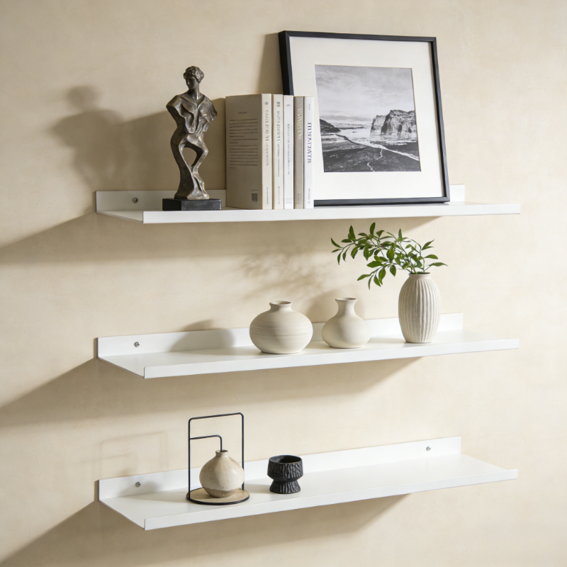 Tiny Home Bathroom Kitchen - Metal Floating Shelves Wall Mounted Storage