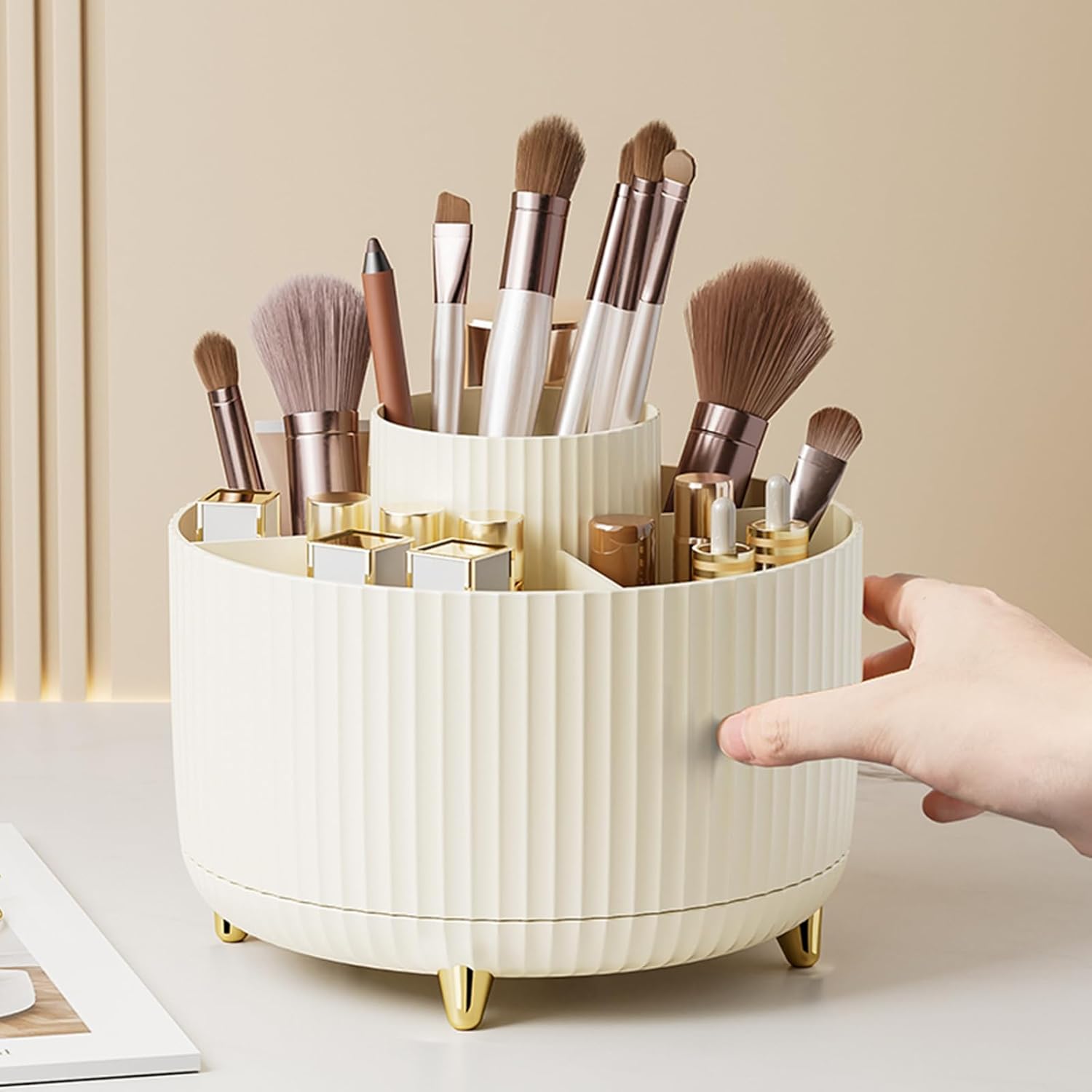 Home Bathroom Organizer - 360° Rotating Makeup Cosmetic Storage Organizer