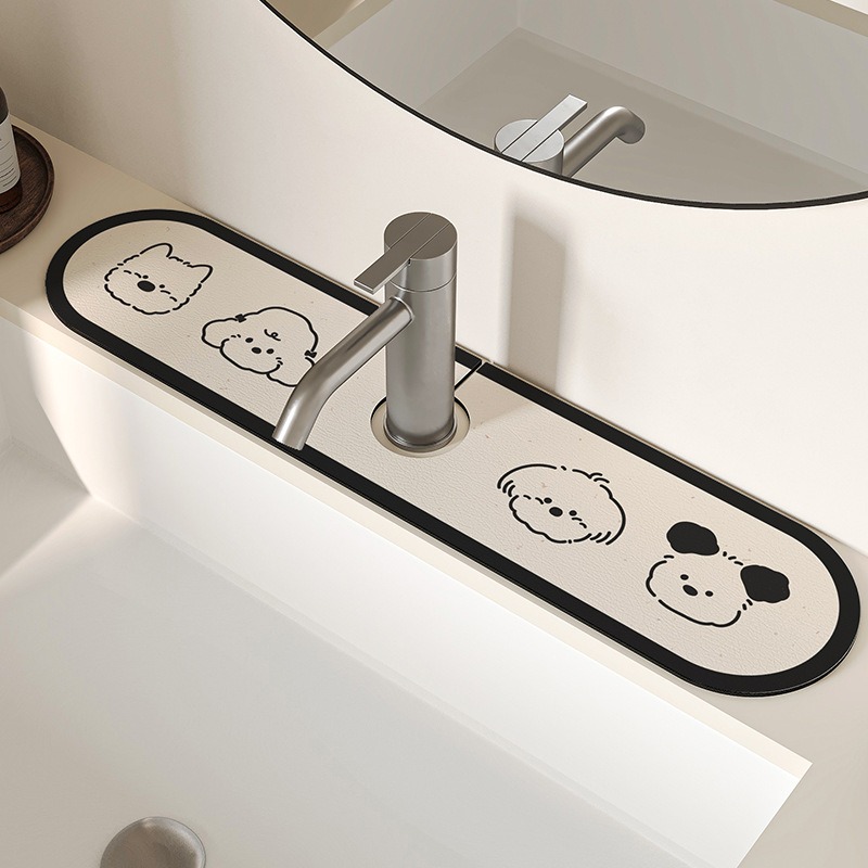 Zara Home Bathroom Mat - Kitchen Faucet Draining Mat, Bathroom Sink