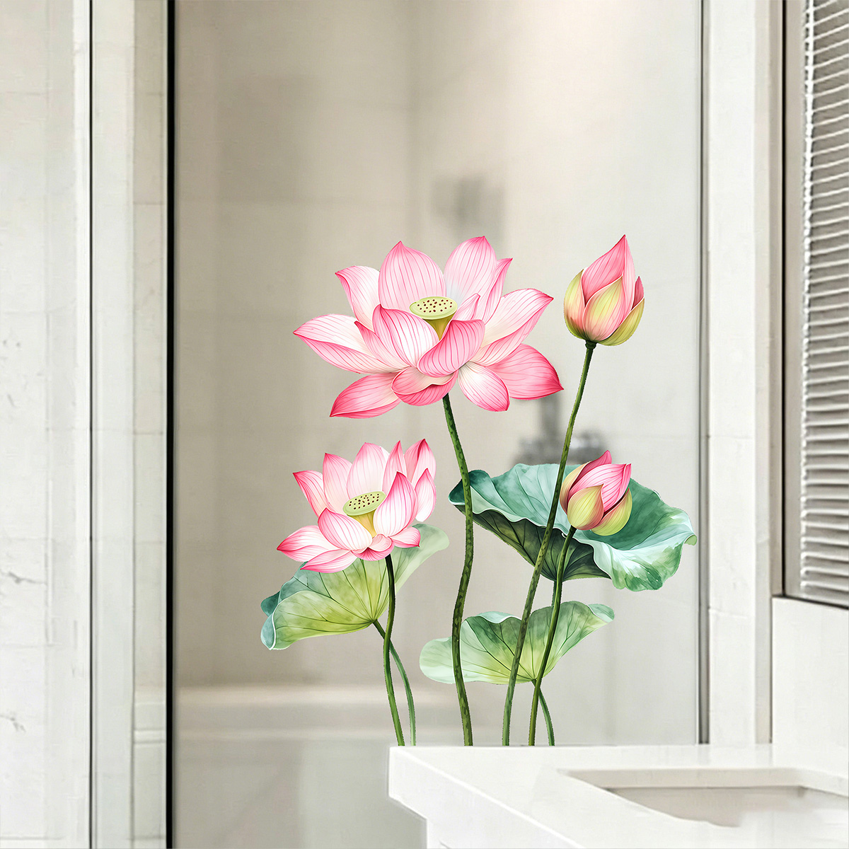 Detachable Lotus Wall Sticker, - Home Bathroom Window recension och pris