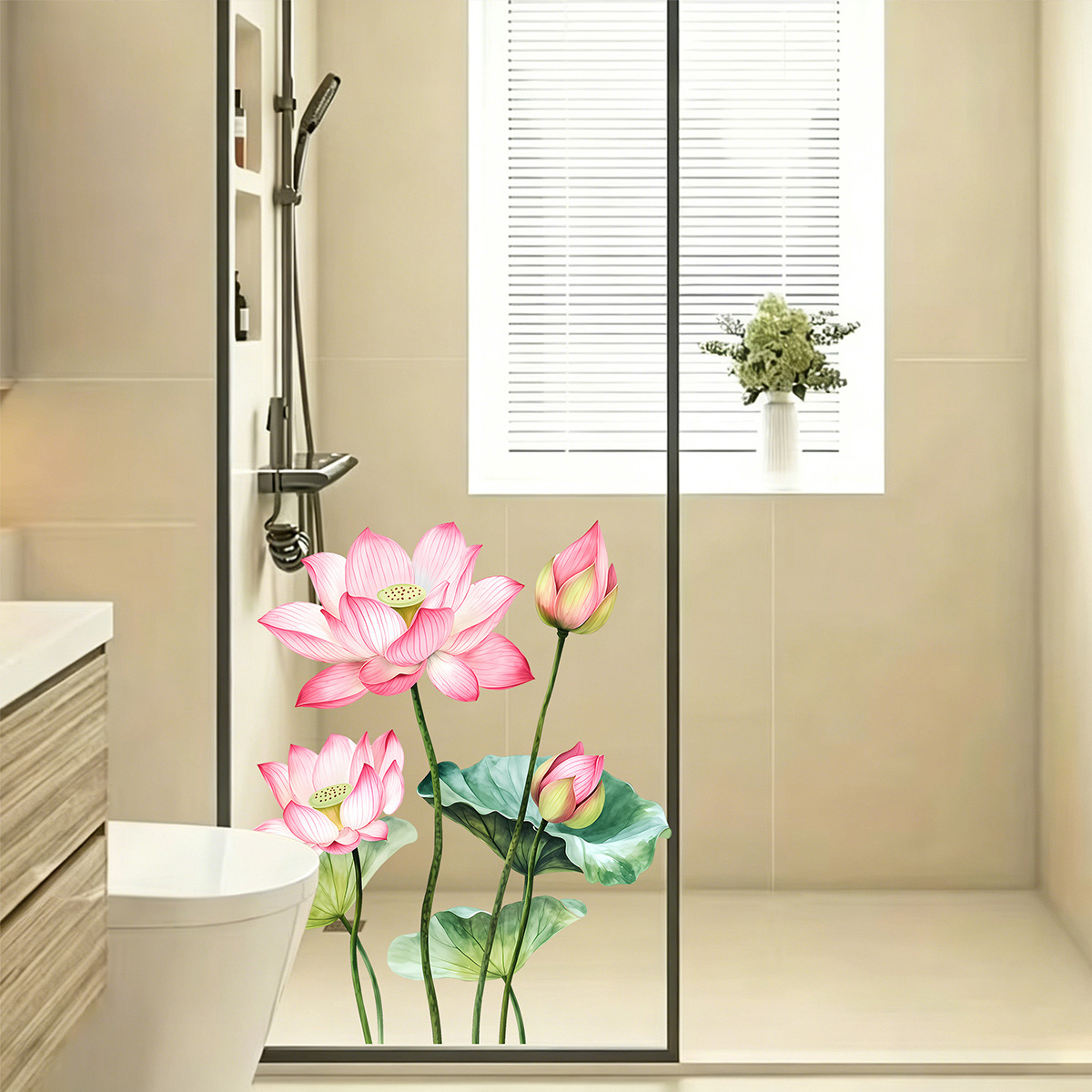 Detachable Lotus Wall Sticker, - Home Bathroom Window recension och pris
