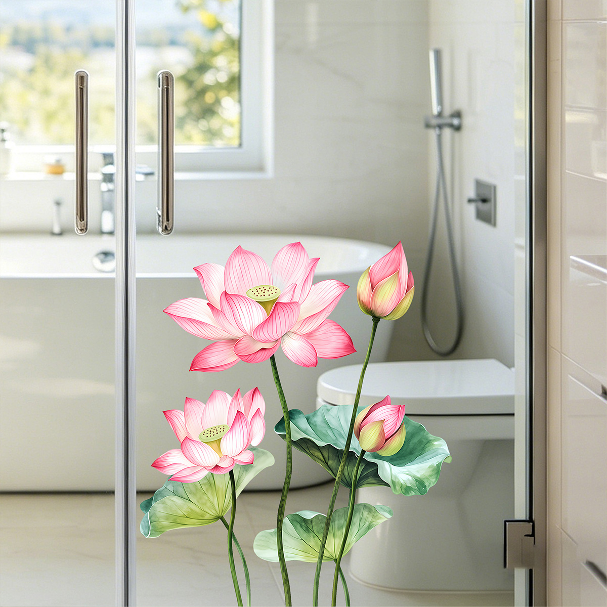 Detachable Lotus Wall Sticker, - Home Bathroom Window recension och pris