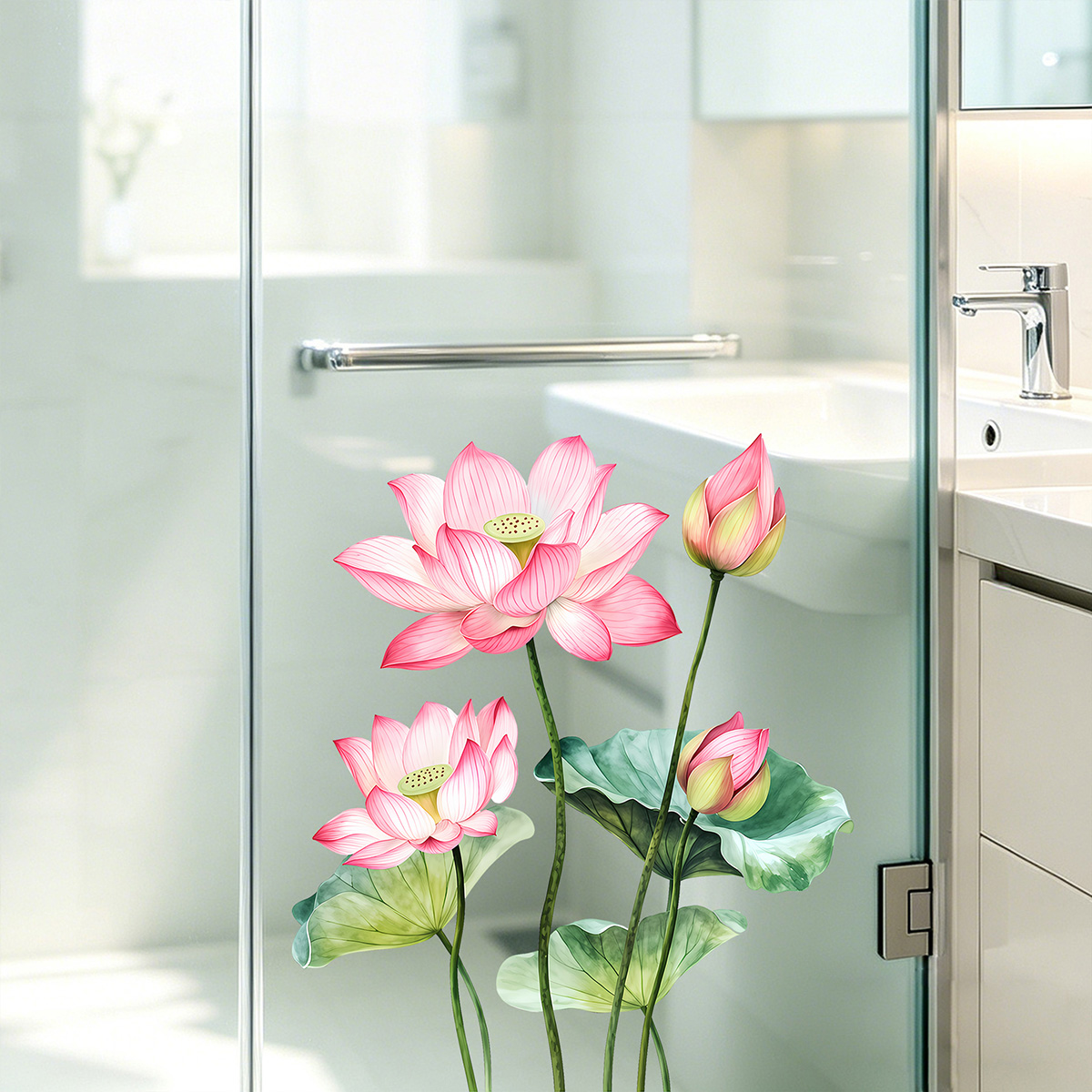 Detachable Lotus Wall Sticker, - Home Bathroom Window recension och pris
