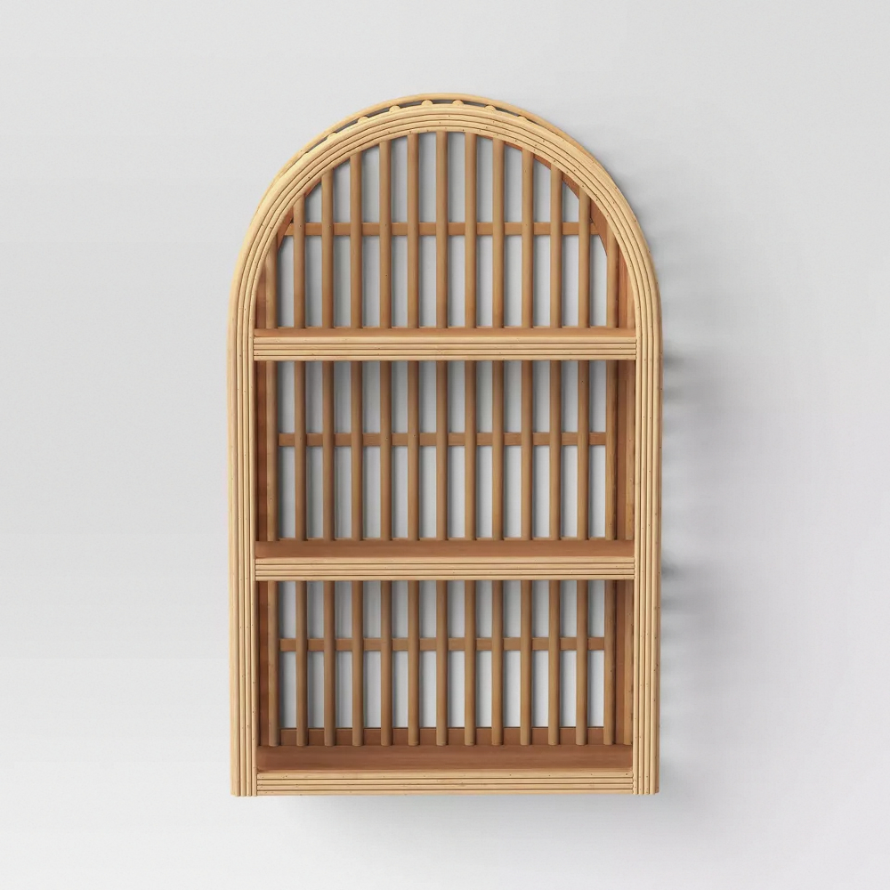 Rattan Arched Wall Shelf,3 Tie - Home Bathroom Shelf recension och pris