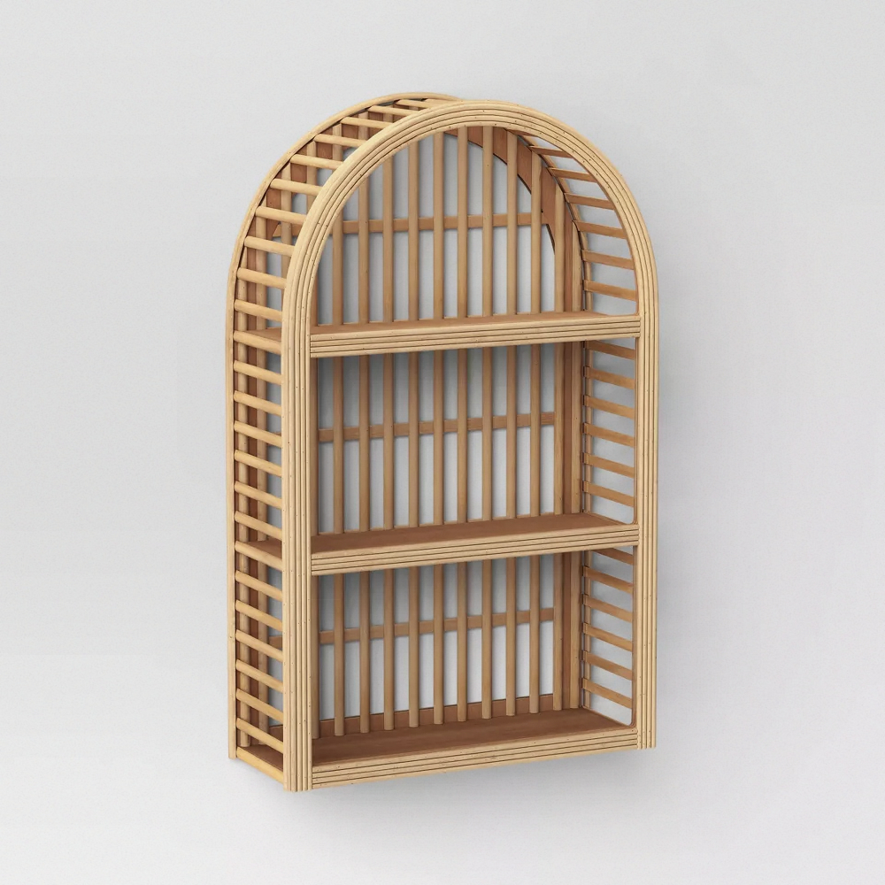 Rattan Arched Wall Shelf,3 Tie - Home Bathroom Shelf recension och pris