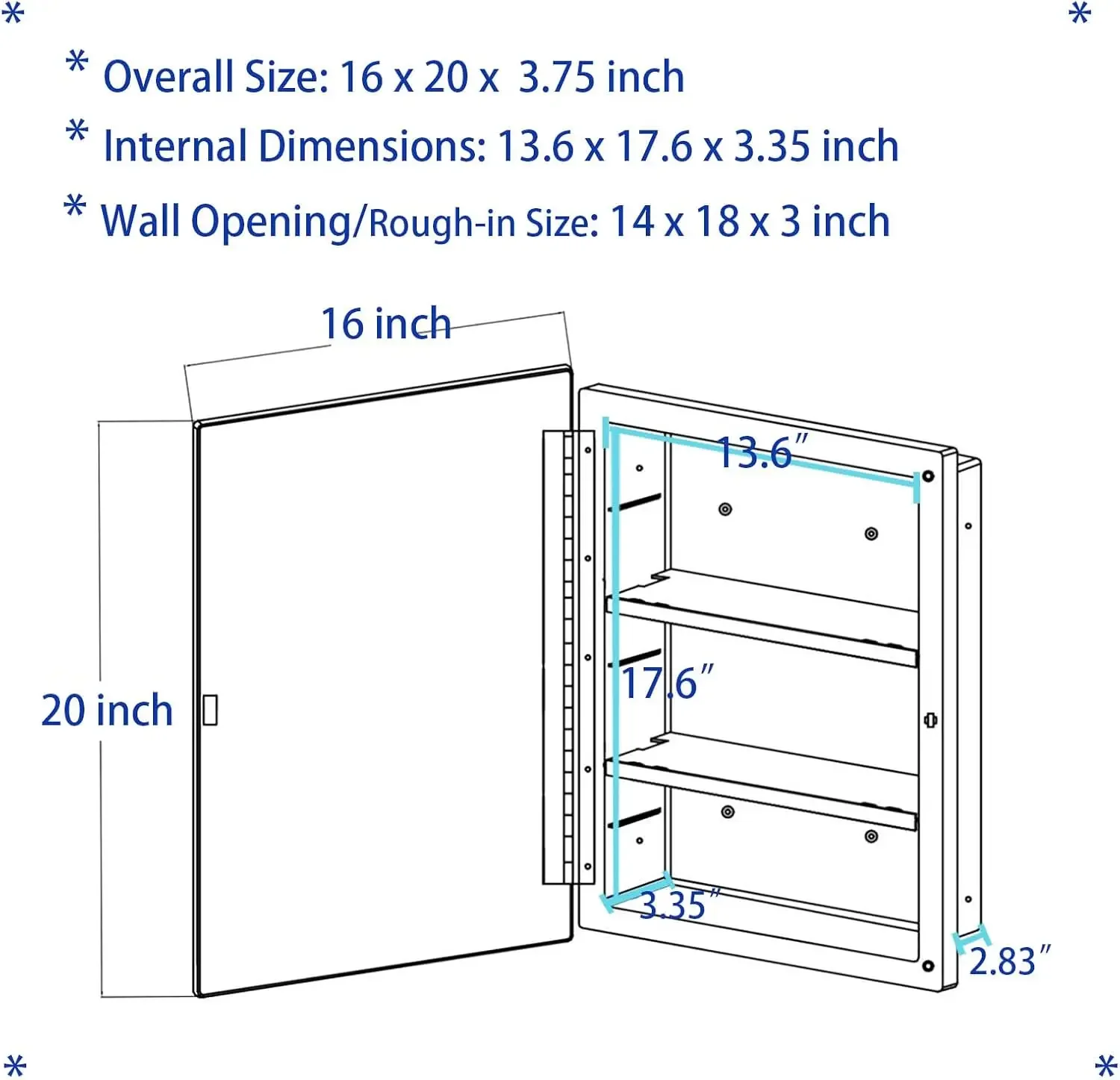 Plastic Medicine Mirror Cabine - Bathroom Cabinet Mirror recension och pris