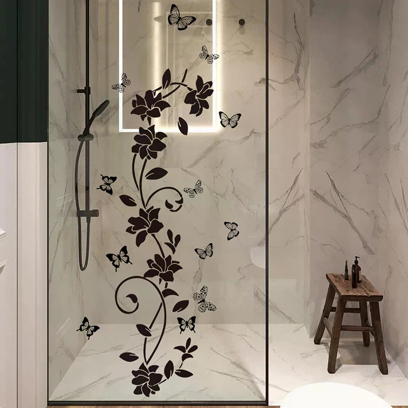 Black Floral Iris Vine Mirror  - Jet Home Bathroom recension och pris