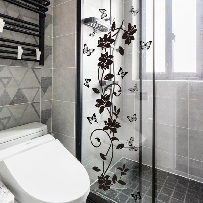 Black Floral Iris Vine Mirror  - Jet Home Bathroom recension och pris