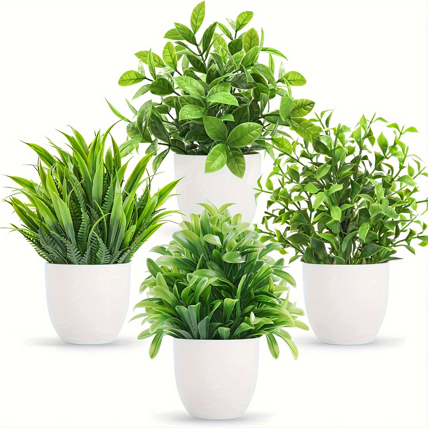 4pcs Mini Artificial Potted Pl - Home Bathroom Shelf recension och pris