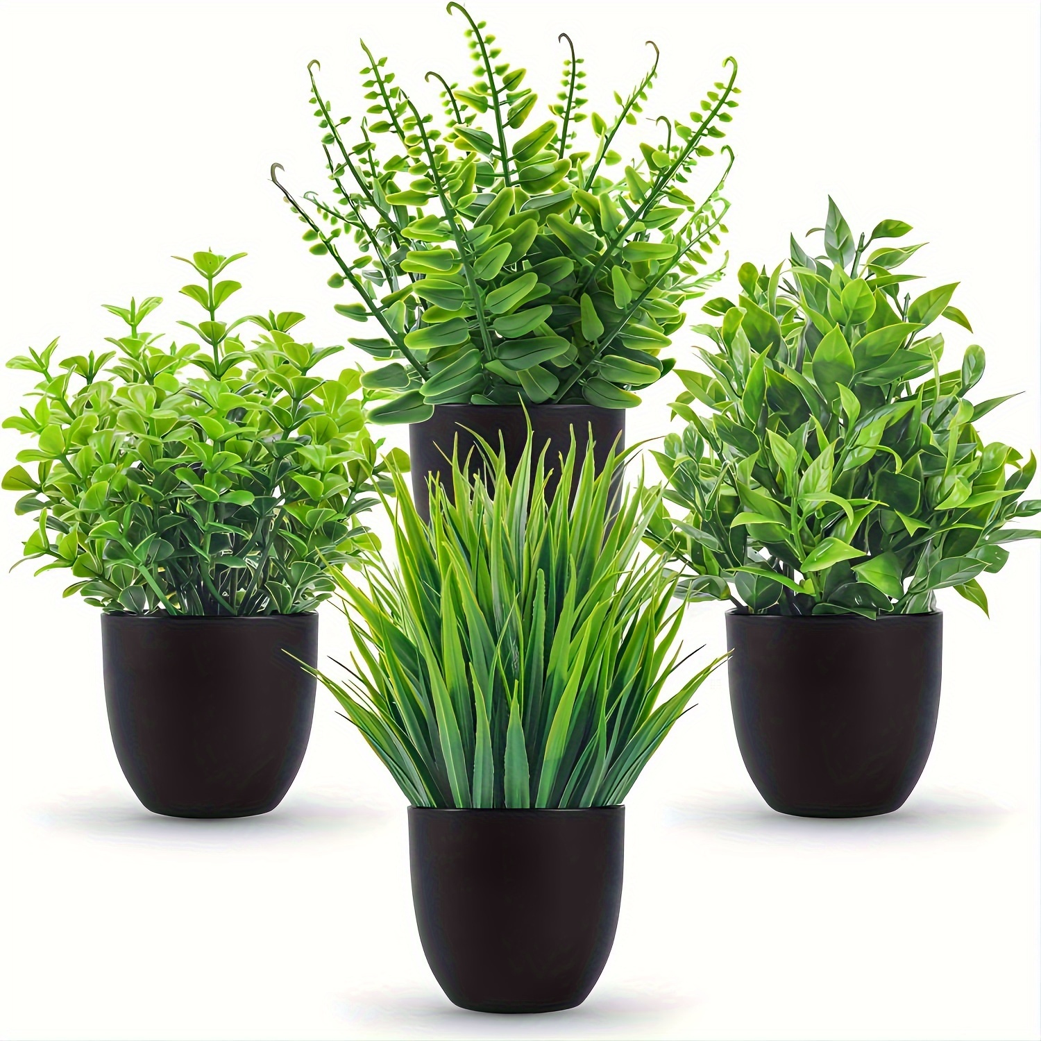 4pcs Mini Artificial Potted Pl - Home Bathroom Shelf recension och pris