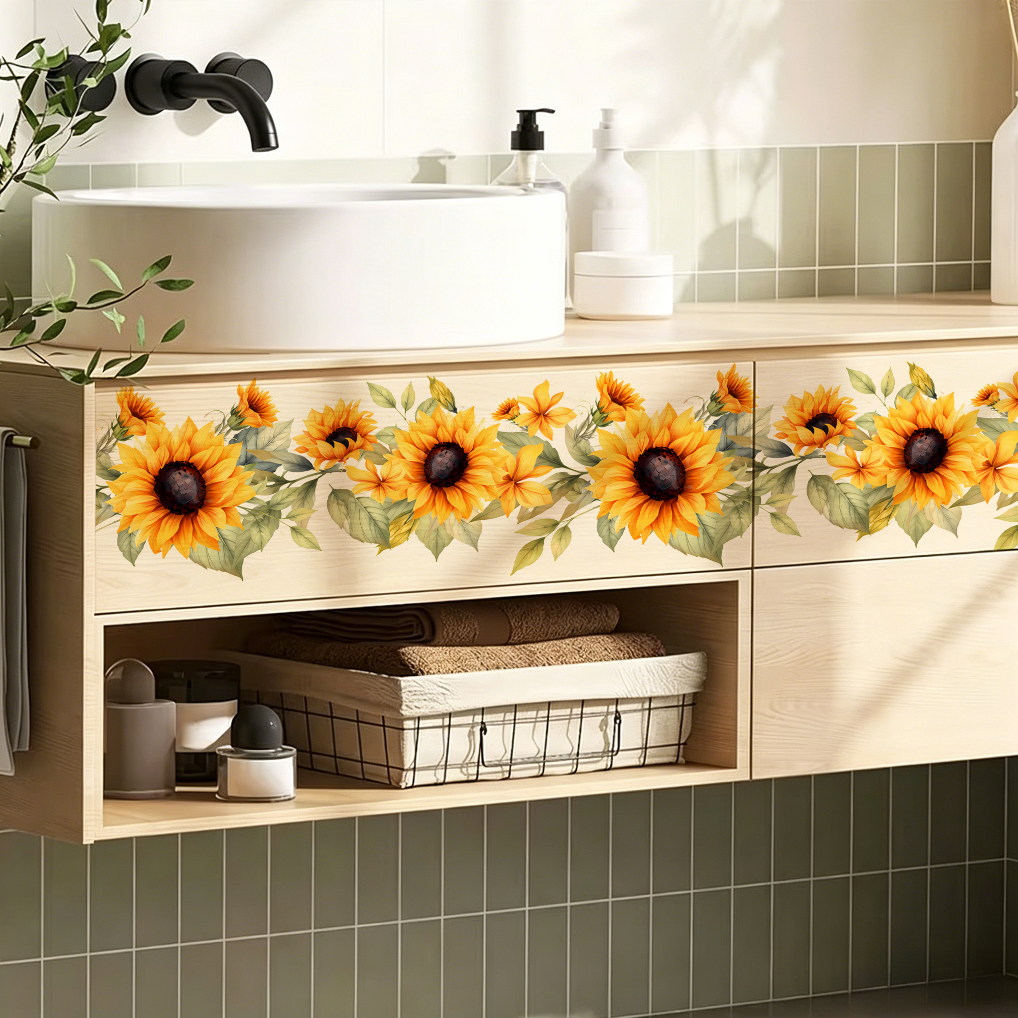Sunflower Kitchen Wall Sticker - Home Bathroom Tiles recension och pris