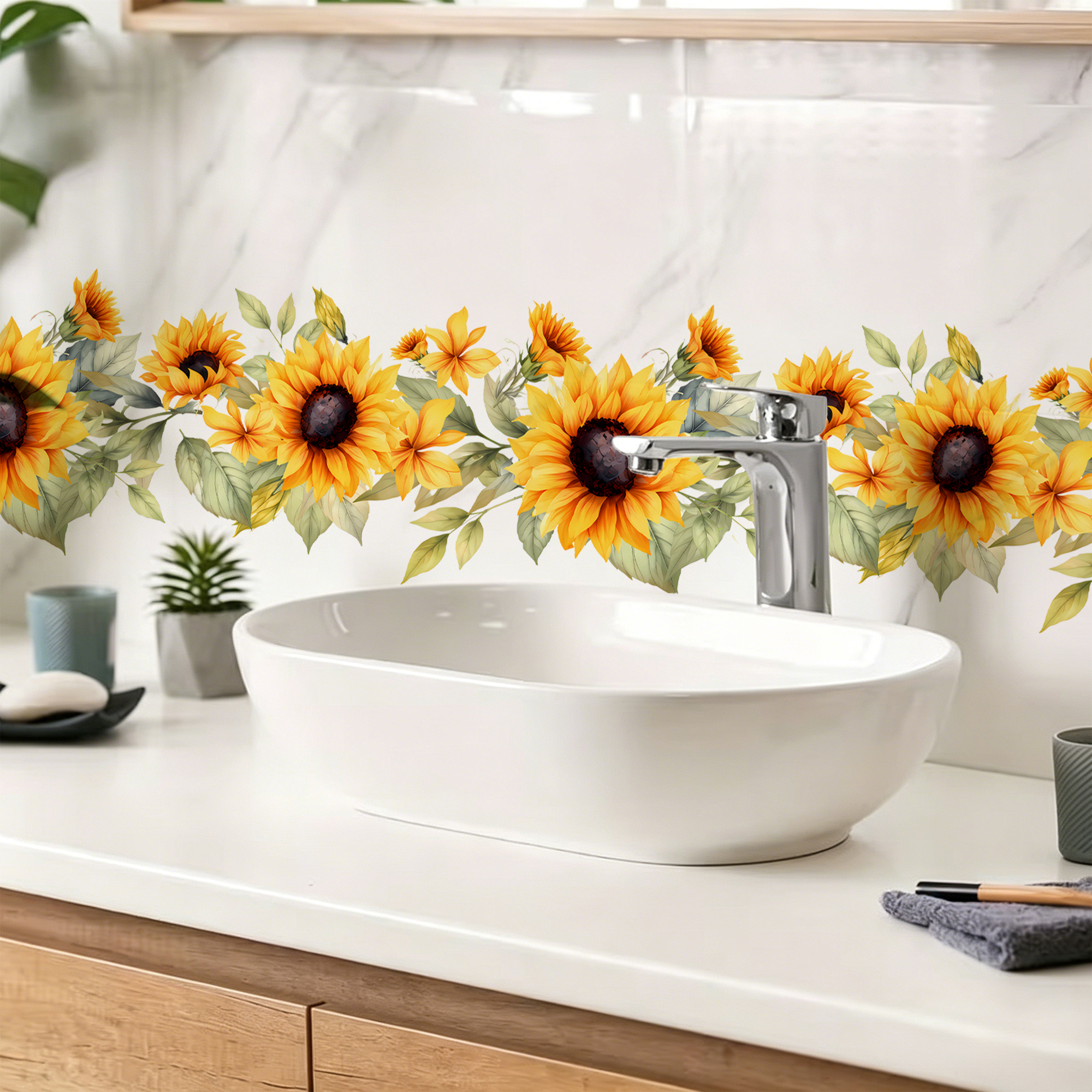 Sunflower Kitchen Wall Sticker - Home Bathroom Tiles recension och pris