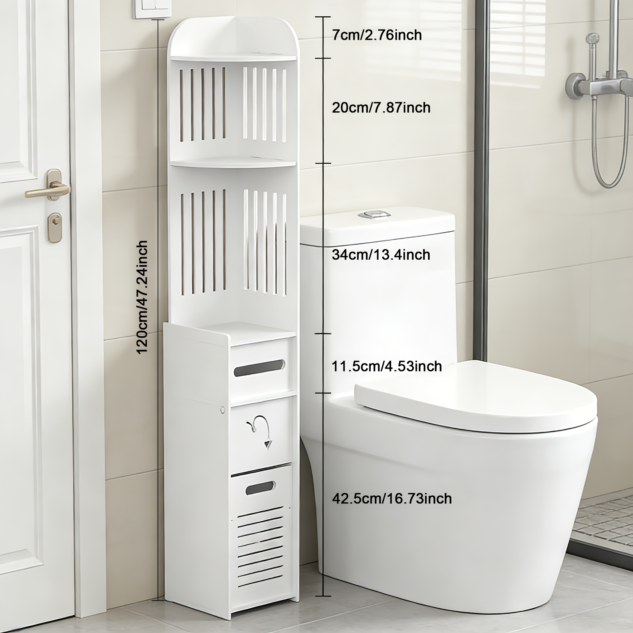 Space-Saving Bathroom Cabinet, - Toilet Paper Holder recension och pris
