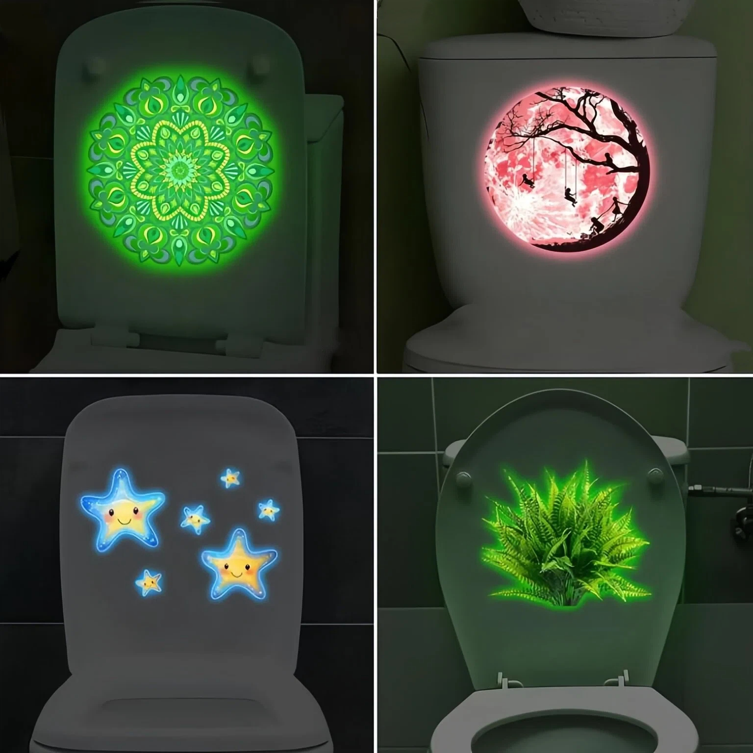 Glow in the Dark Mandala Toile - Jet Home Bathroom recension och pris