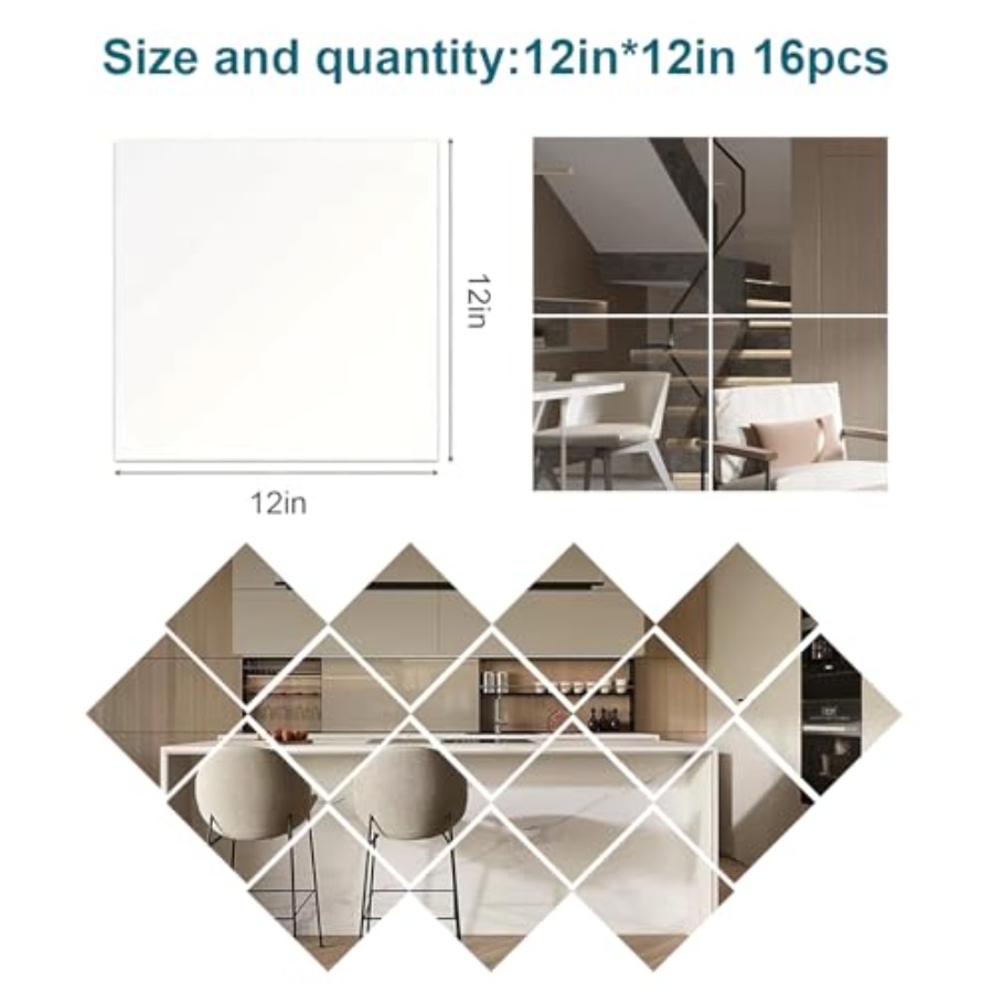 16 Pack Shatterproof Acrylic M - Home Bathroom Tiles recension och pris