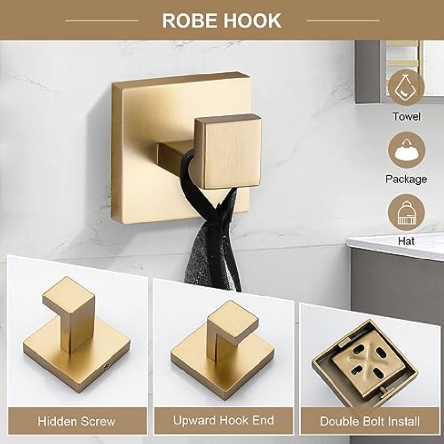 6-Piece Bathroom Towel Bar Set - Toilet Paper Holder recension och pris
