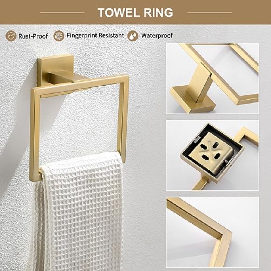 6-Piece Bathroom Towel Bar Set - Toilet Paper Holder recension och pris