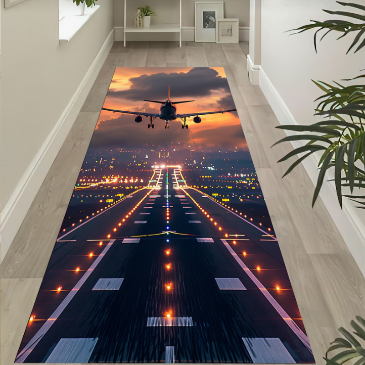 Gray Runway Airplane Rug Pilot - Jet Home Bathroom recension och pris