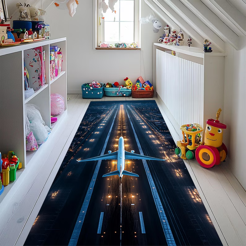 Gray Runway Airplane Rug Pilot - Jet Home Bathroom recension och pris