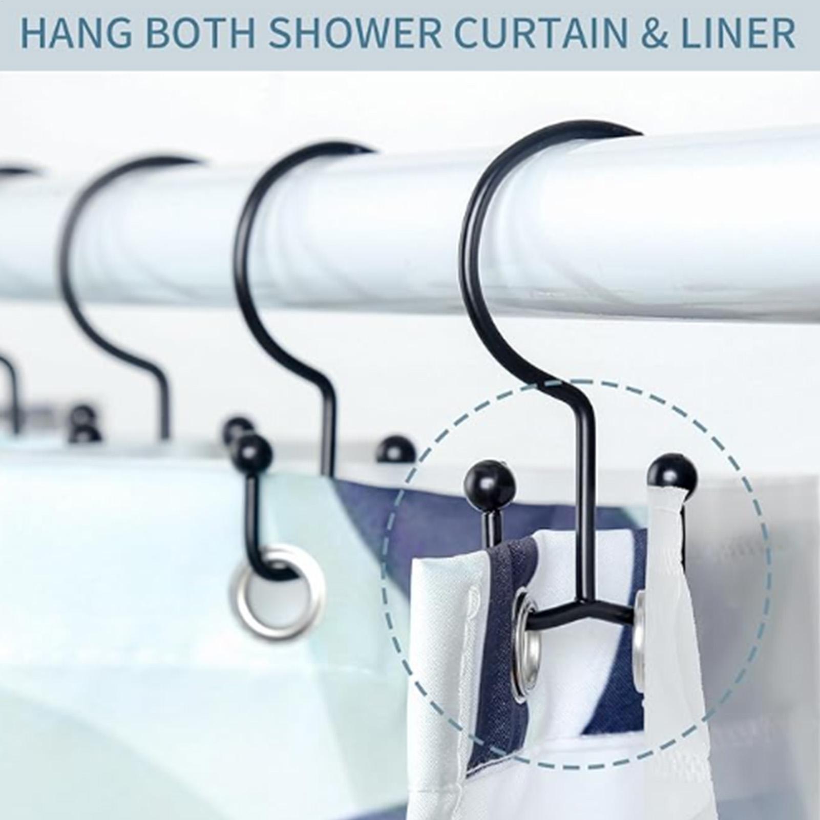 Shower Rod Hooks 12 Pieces Dou - Home Bathroom Window recension och pris