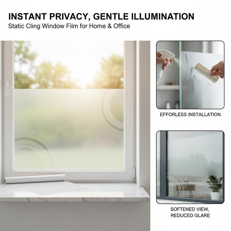 Frosted Window Cover 23.6 in x - Home Bathroom Window recension och pris