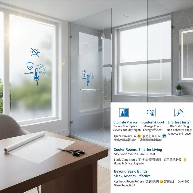 Frosted Window Cover 23.6 in x - Home Bathroom Window recension och pris