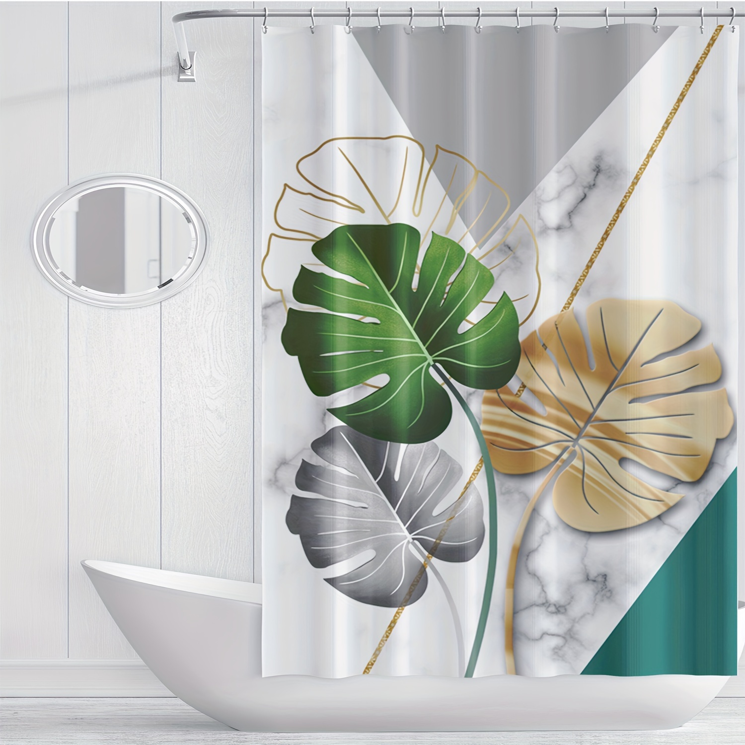 1pc Marble Leaf Pattern Shower - Home Bathroom Partition recension och pris