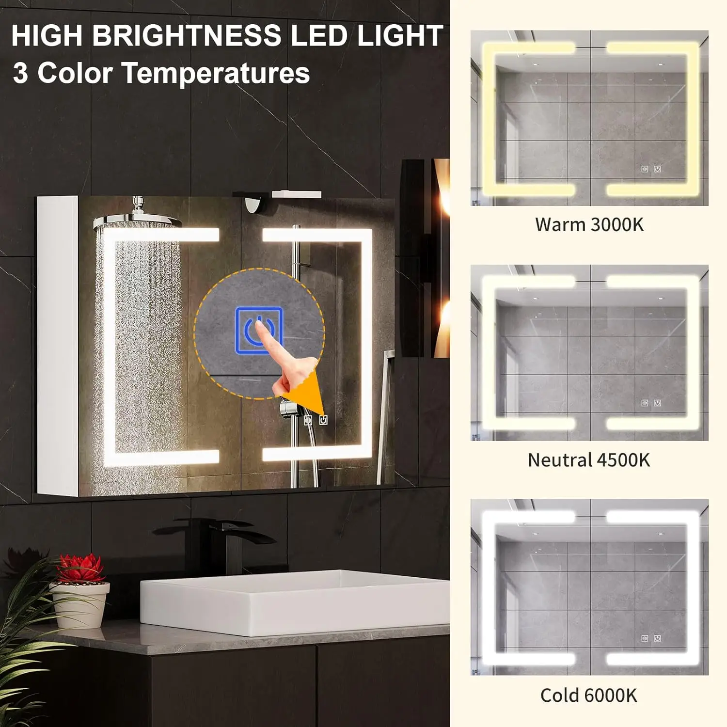 Bathroom Medicine Cabinet with - Bathroom Cabinet Mirror recension och pris