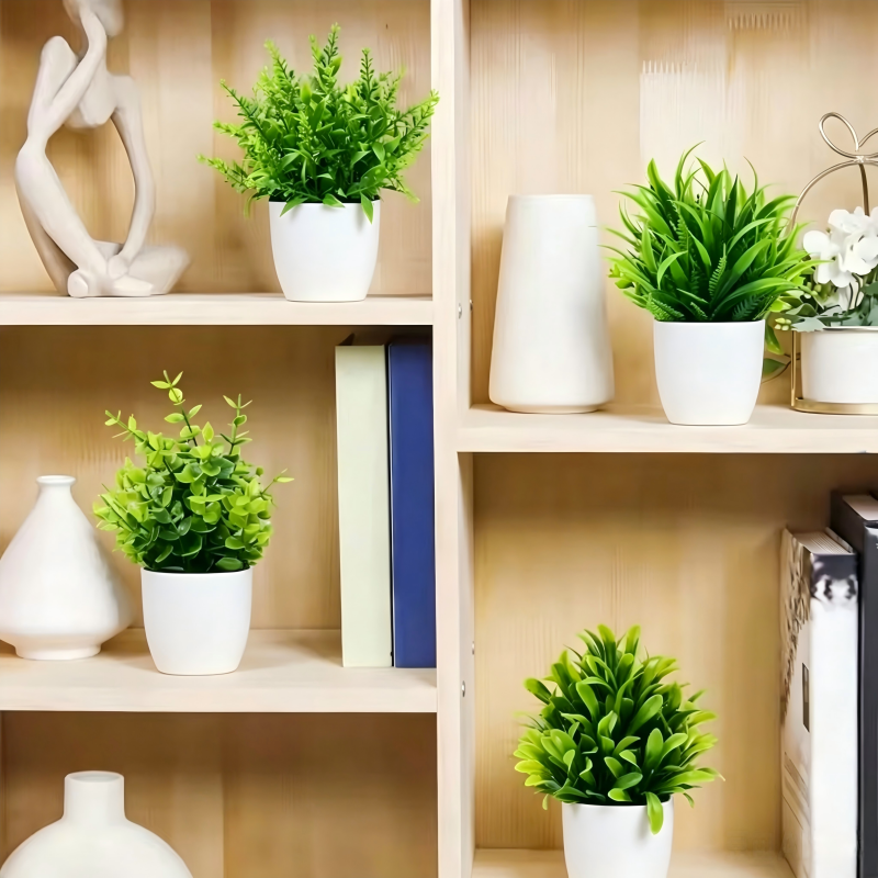 Mini Artificial Potted Plants  - Home Bathroom Shelf recension och pris