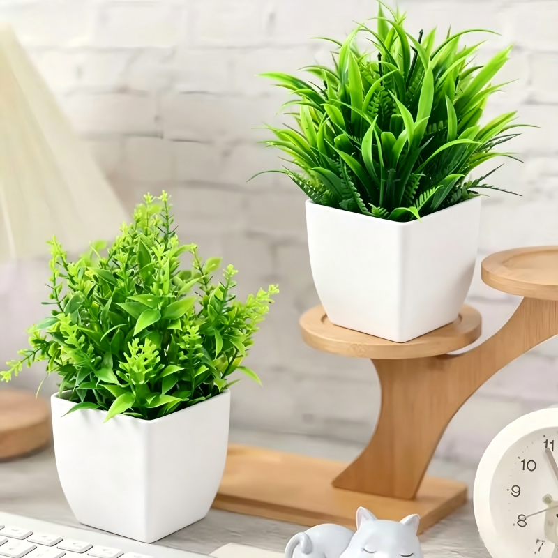 Mini Artificial Potted Plants  - Home Bathroom Shelf recension och pris