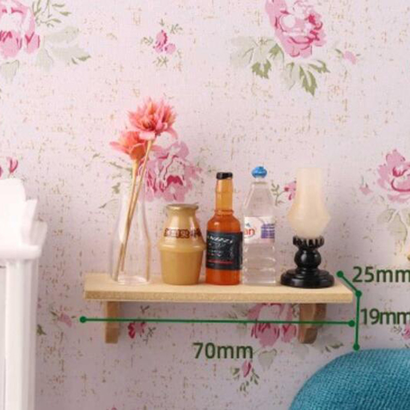 🛒1pcs 1:12 Dollhouse Wood Wall - Home Bathroom Shelf recension och pris