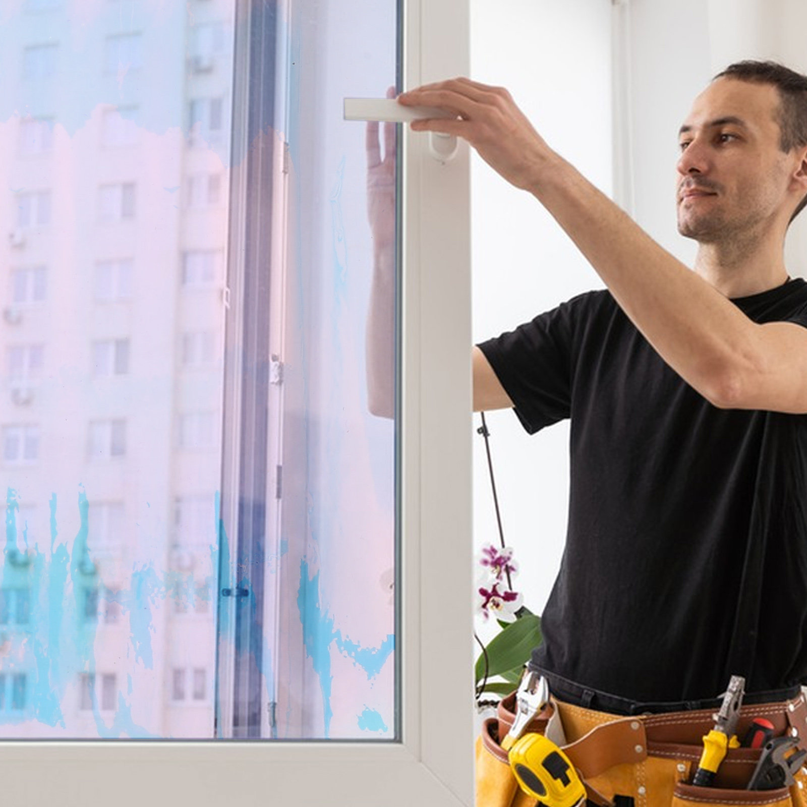Self Adhesive Holographic Wind - Home Bathroom Window Tint recension och pris