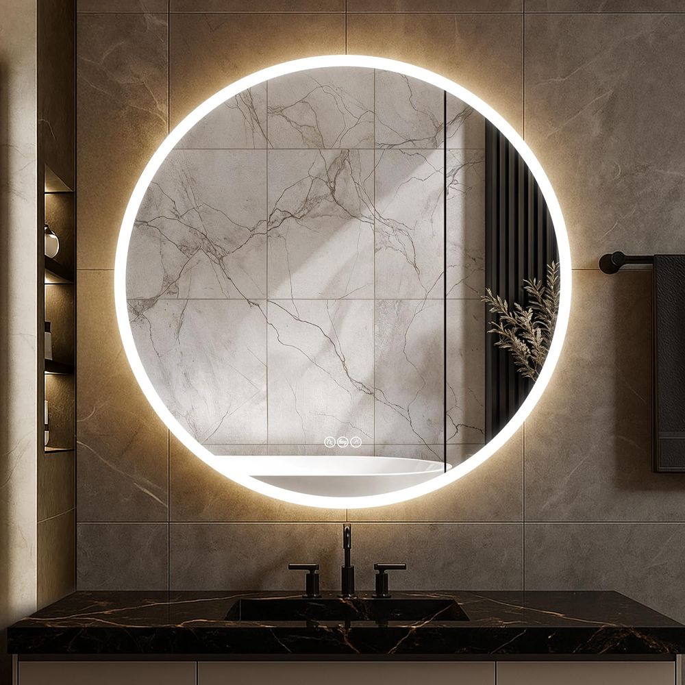 32 Inch Round LED Medicine Cab - Bathroom Cabinet Mirror recension och pris