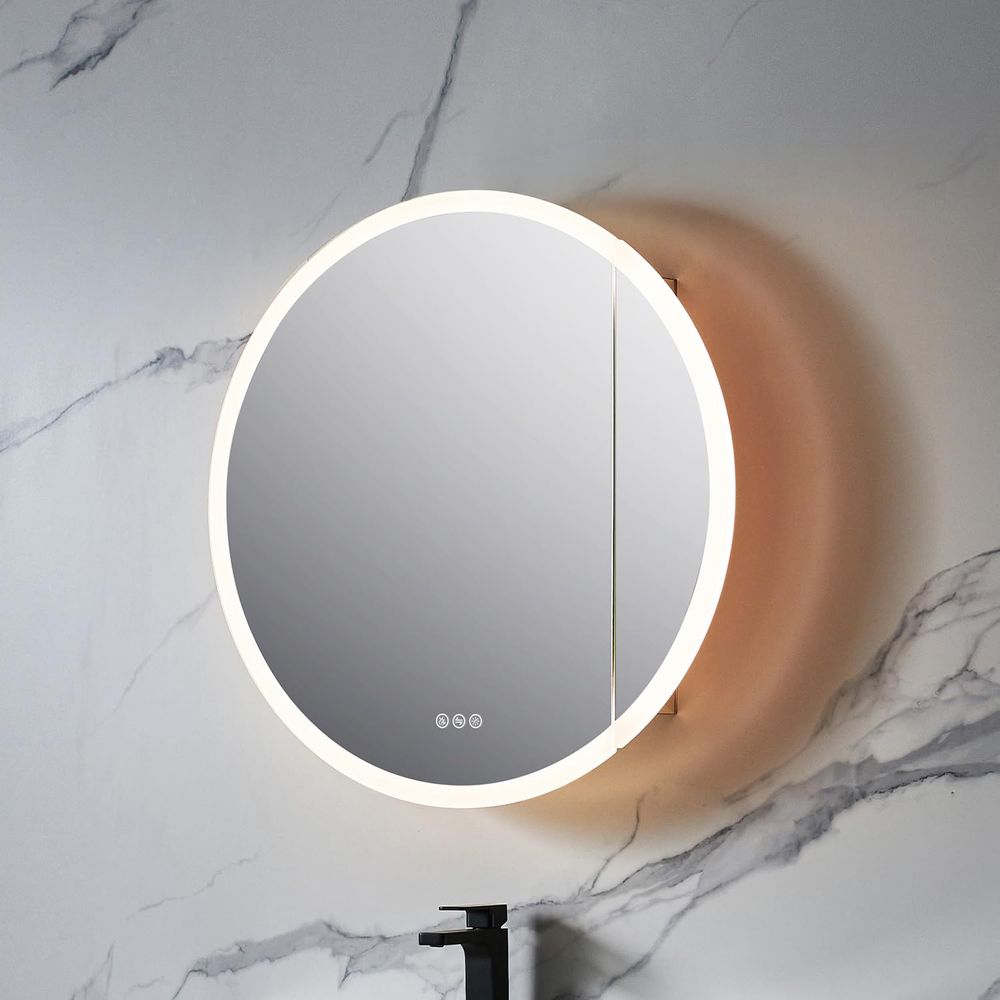 32 Inch Round LED Medicine Cab - Bathroom Cabinet Mirror recension och pris