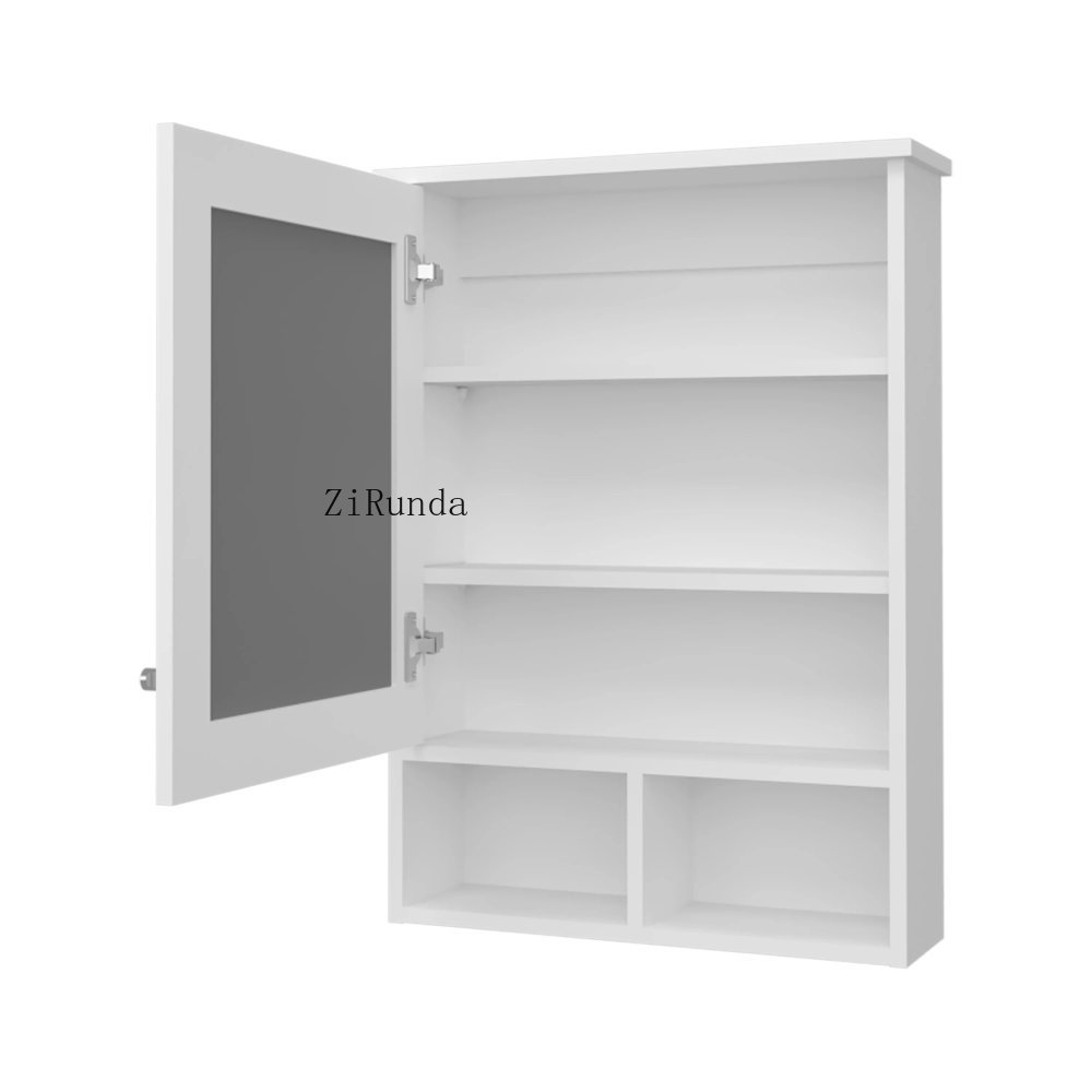 White cabinet with door and mi - Bathroom Cabinet Mirror recension och pris