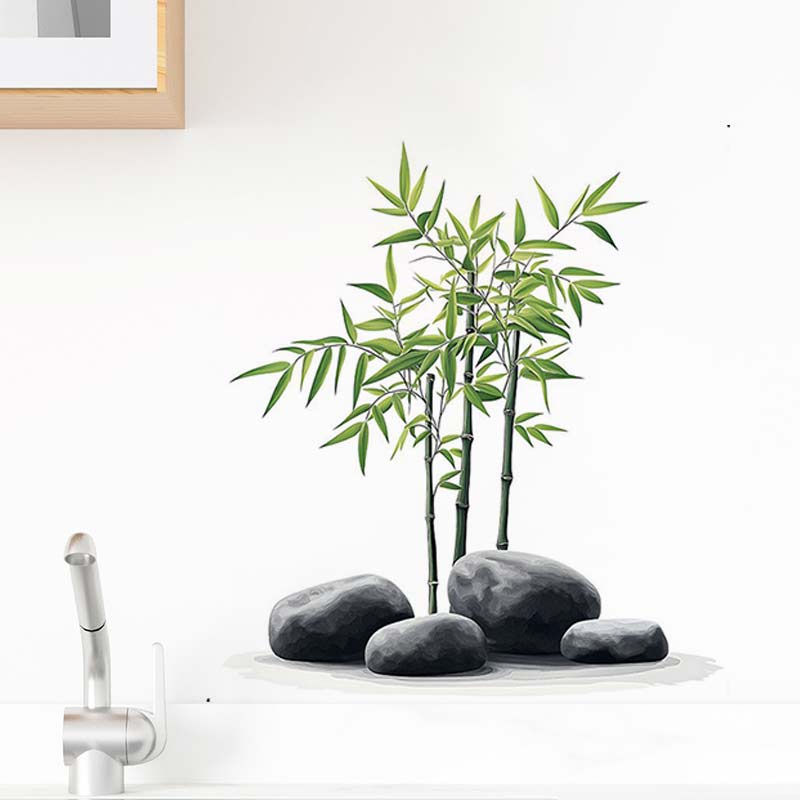 Ink Bamboo Wall Sticker Bathro - Home Bathroom Tiles recension och pris