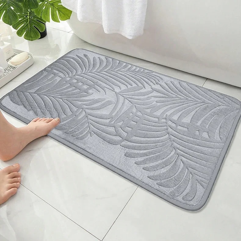 Embossed Palm Leaf Plant Print - Zara Home Bathroom Mat recension och pris