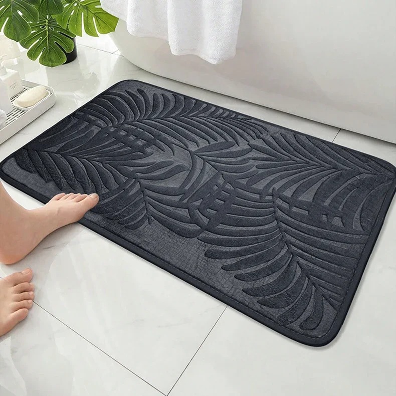Embossed Palm Leaf Plant Print - Zara Home Bathroom Mat recension och pris