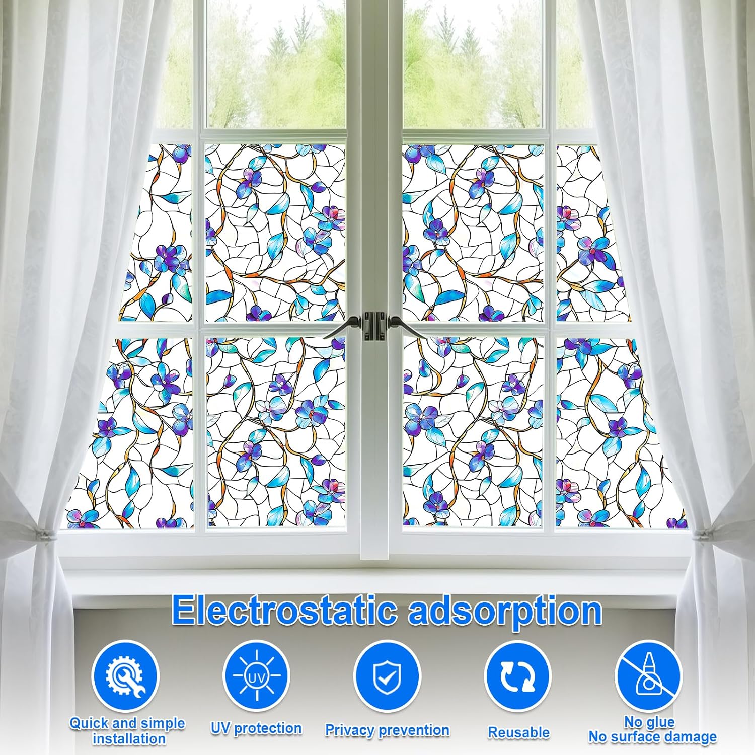 Frosted Glass Window Film, UV  - Home Bathroom Window Tint recension och pris