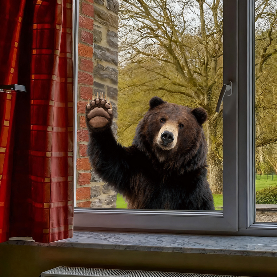 1Pc Lifelike Bear Wall Sticker - Home One Bathroom recension och pris