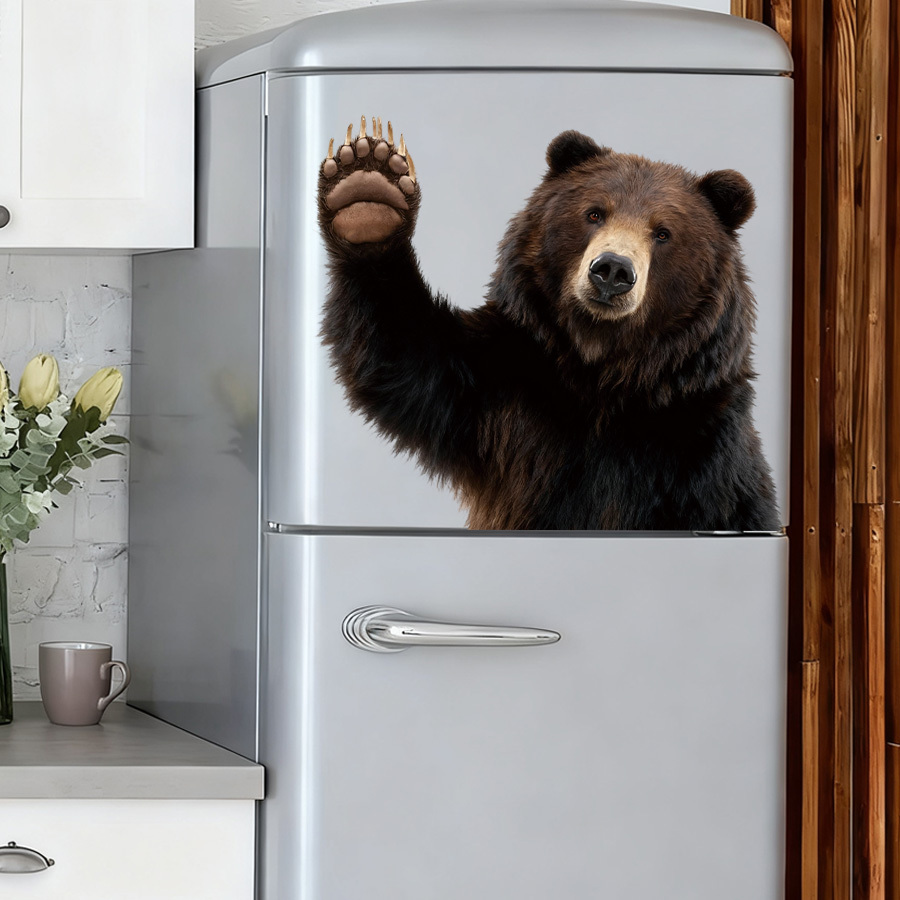 1Pc Lifelike Bear Wall Sticker - Home One Bathroom recension och pris